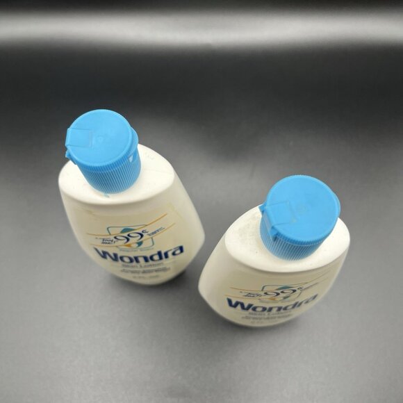 Vintage 80s Wondra Skin Lotion Discontinued Procter & Gamble Lot of 2 USA 12 Oz - Picture 5 of 7